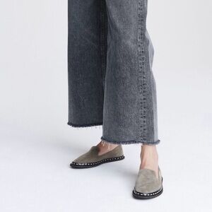 RAG AND BONE Safari Khaki Almond Toe Suede Cairo Loafer